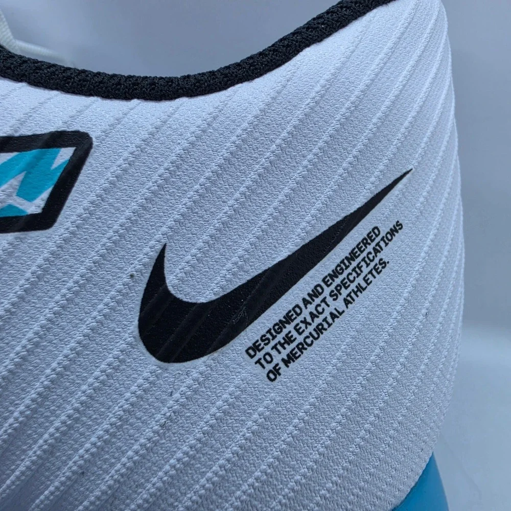 Nike Mercurial Vapor 15 Club TF Turf Soccer Shoes White Blue DJ5968-146 Men's 13